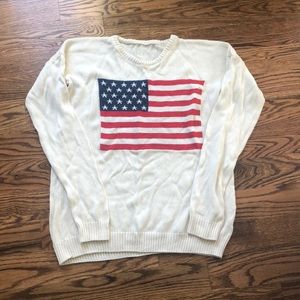 Brandy Melville American flag crew sweater